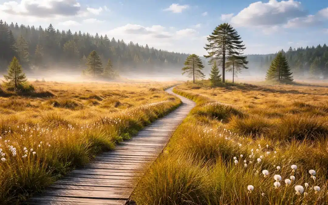 Séjour au cœur des Hautes Fagnes : tourbières sauvages, caillebotis et panoramas uniques
